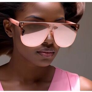 Oversized Women Sunglasses Oversized Flat Top Rivet Accents Fashion Trendy Ladys